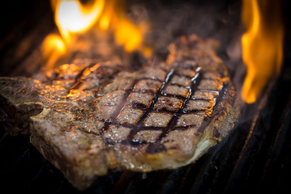 Steak on the grill in Middletons