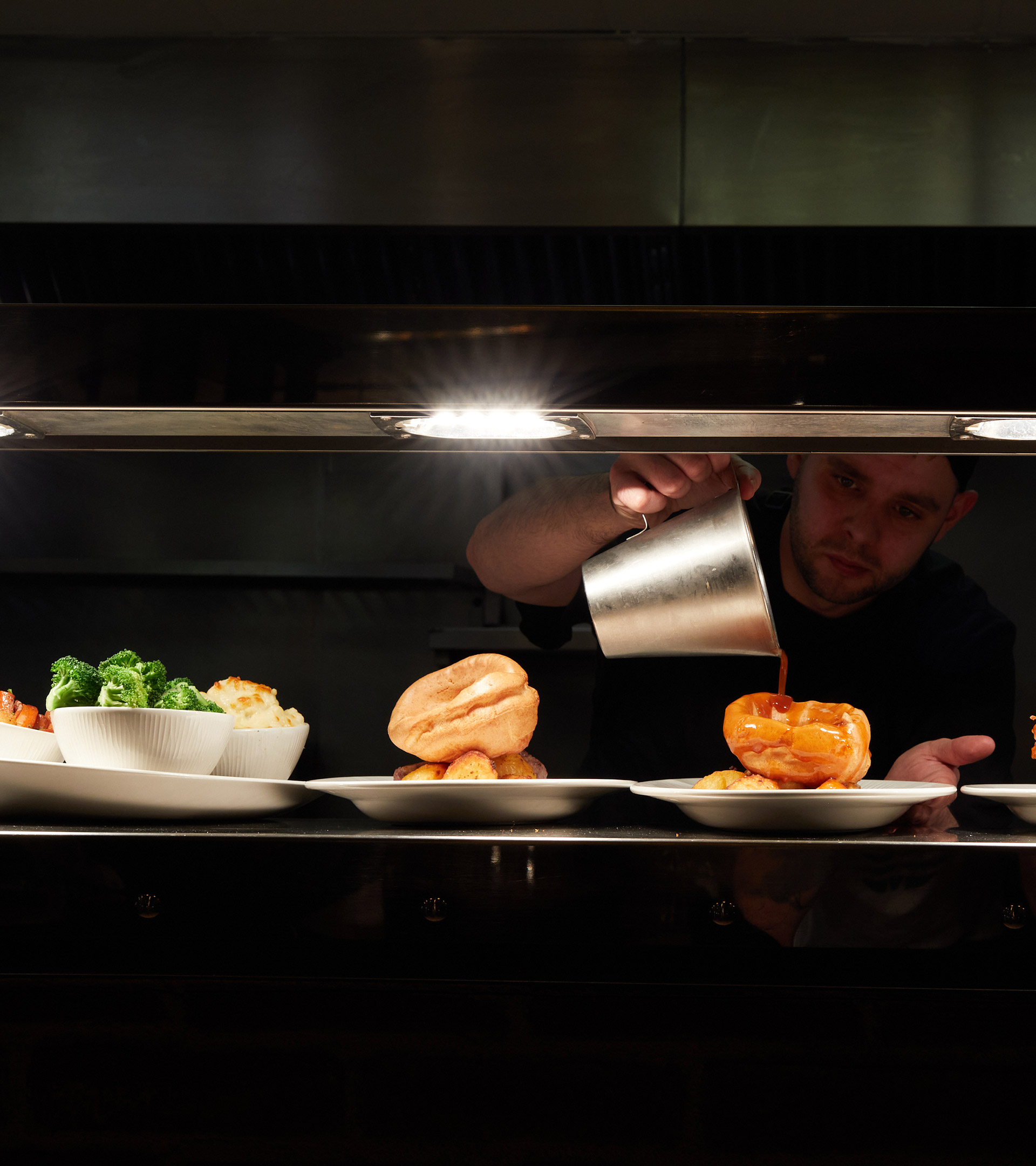 Chef is preparing meals.